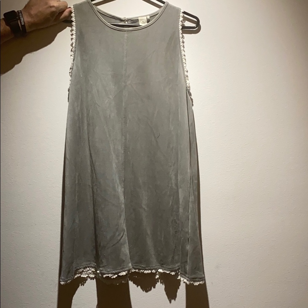 Grey velvet dress